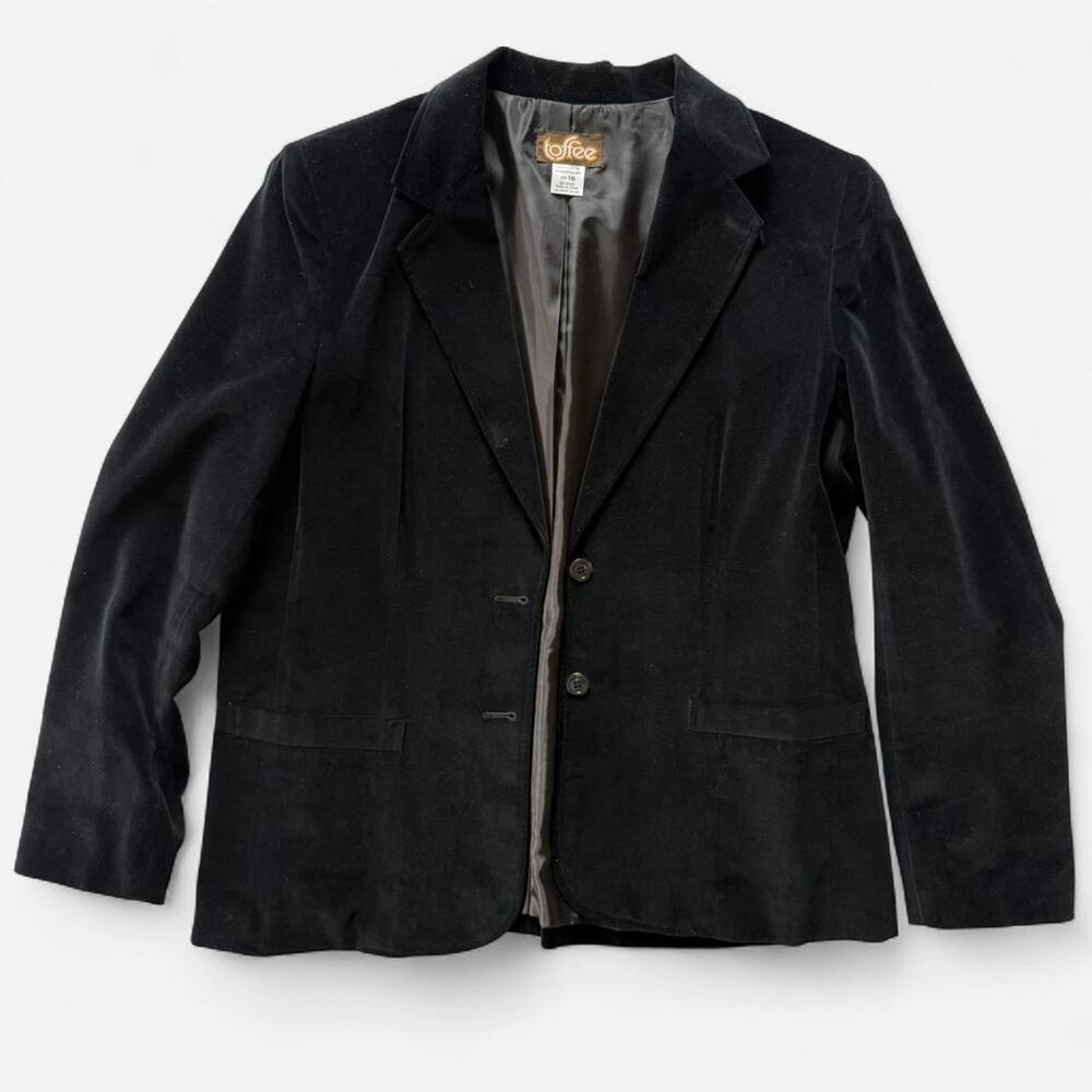 Toffee Vintage Black Velvet Blazer